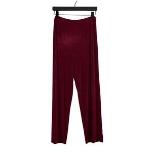 Chico's Travelers Red Stretch Pants Sz 2 Short Pull-On Wrinkle Resistant